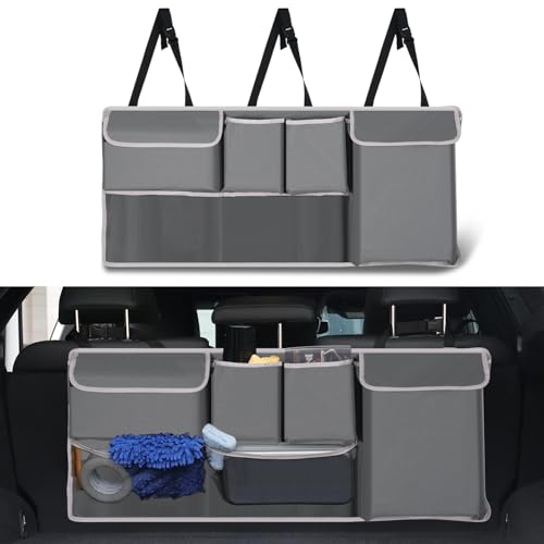 UYYE Trunk Hanging Organizer, Backseat Storage Bag, Collapsible - Product Imagery
