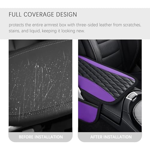 IHOTDER Patchwork Leather Center Console Covers for - Product Imagery