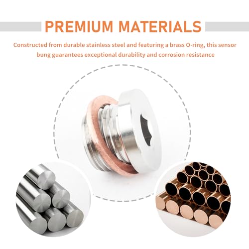 2PCS M18x1.5 Sensor Plug Inner Hex Head with Brass - Product Imagery