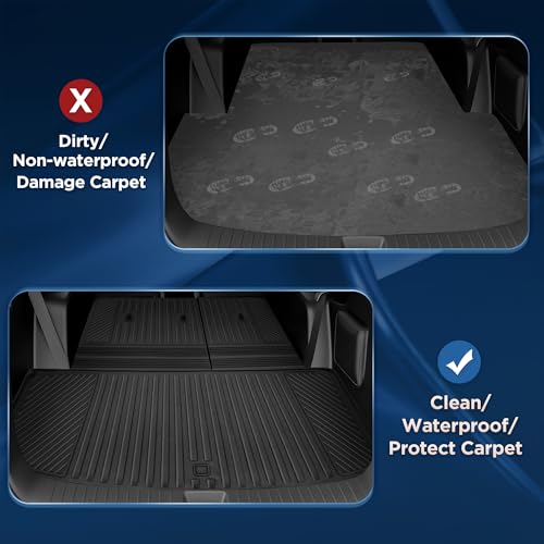 2026 Palisade Floor Mats Only Hybrid 7-Seat All Weather TPE - Product Imagery