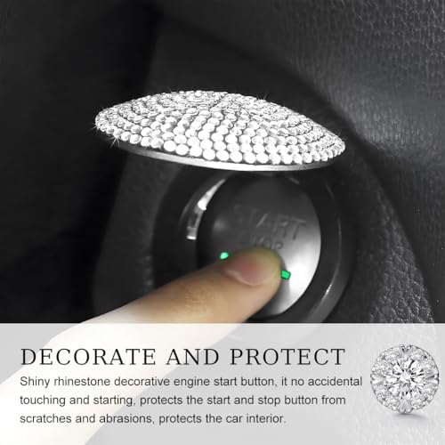 povtii Car Start Stop Button Cover, Anti-Scratch Bling Push - Product Imagery