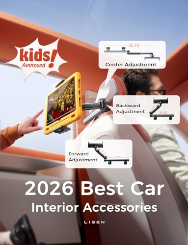LISEN iPad Holder for Car Tablet Mount, Road Trip Essentials - Product Imagery