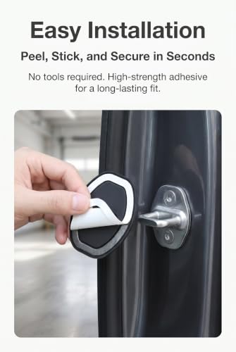 2 PCS Car Door Latch Cover, Silicone Self-Adhesive Door Lock - Product Imagery