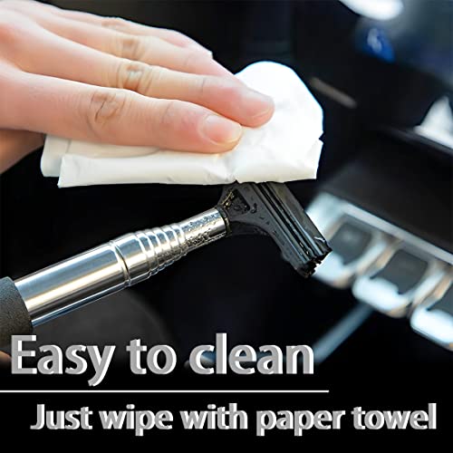 8sanlione 38.6 Inch Telescopic Side Mirror Glass Squeegee, Black - Product Imagery