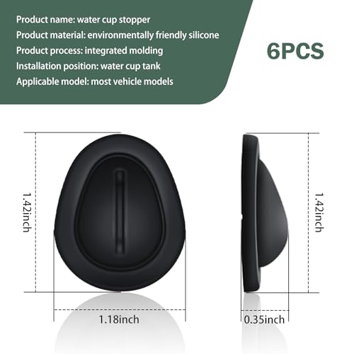 6PCS Car Cup Holder Insert, Silicone Anti-Shake Bottle - Product Imagery