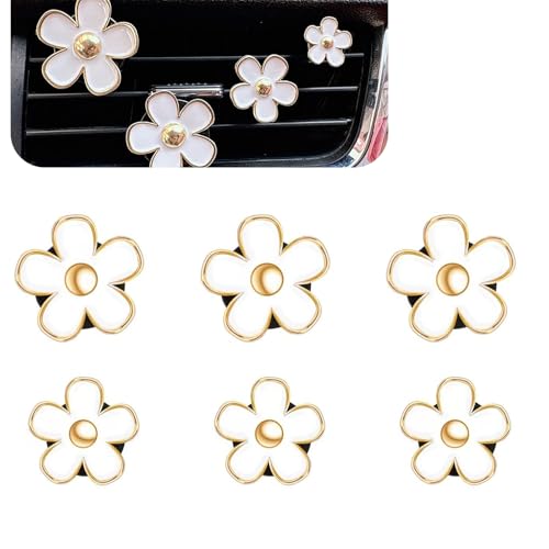 6 PCS Small Daisy Air Conditioning Vent Ornament, Creative Small - Product Imagery