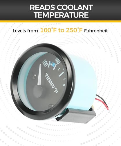 Water Temp Gauge,2" 52mm Water Temp Gauge,100-250℉ Temperature - Product Imagery