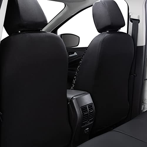 Flying Banner Carbon Fiber Leather Vehicle Seat Covers, Leopard - Product Imagery