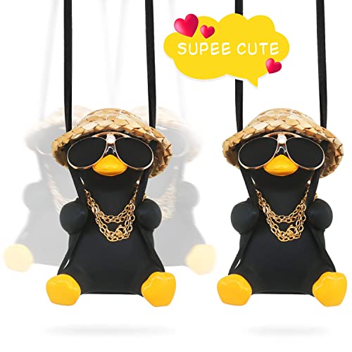 Cool Car Accessories for Men Funny Black Duck Truck Rear View - Product Imagery