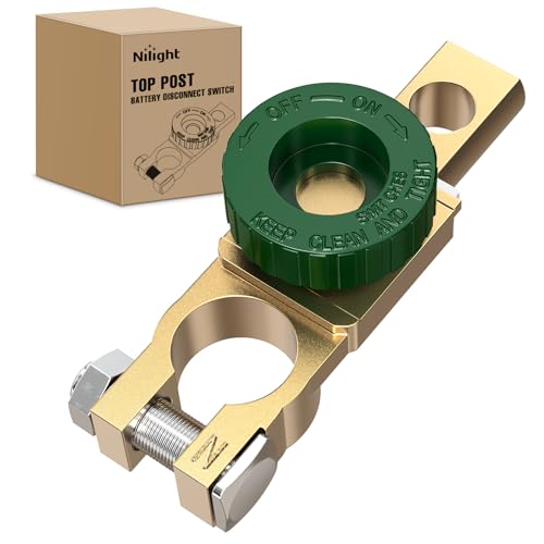 Nilight 12V Battery Disconnect Switch Top Post Master Shut Off - Product Imagery