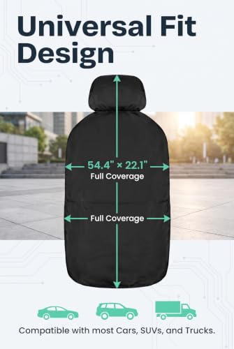 2 PCS Front Car Seat Protector, Waterproof Sweat Resistant Car - Product Imagery