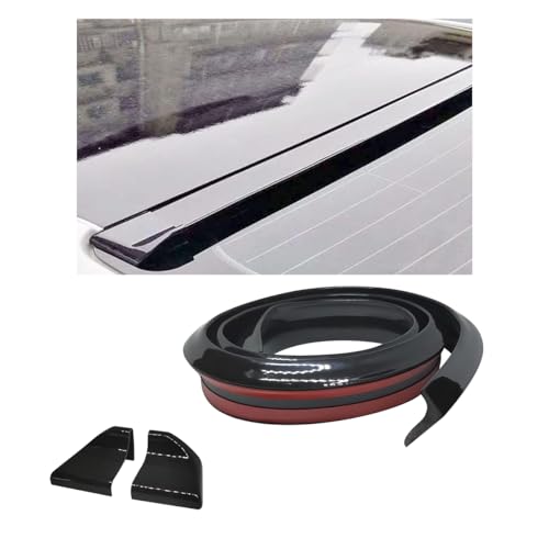 JOYCOURT Car Rear Spoiler Roof Lip Kit, Black 3D Rubber Trunk - Product Imagery