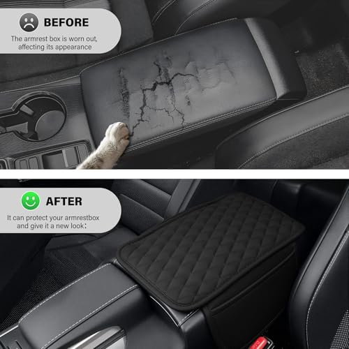 Amiss Car Center Console Cover, Upgraded Leather Car Armrest - Product Imagery