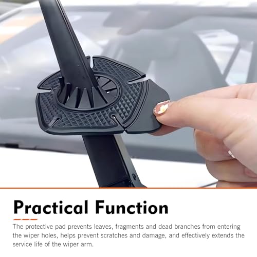 2PCS Car Wiper Arm Hole Protection Pad, Silicone Windshield - Product Imagery