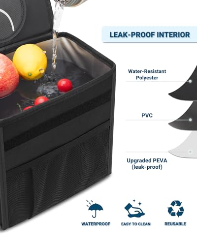 Capolo Car Trash Can with Lid, Leakproof Car Garbage Can Car - Product Imagery