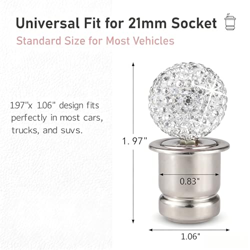 Bling Car Cigarette Lighter Plug, Rhinestone Decorative - Product Imagery