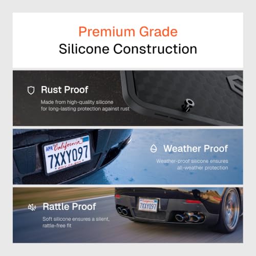 Rightcar Solutions Car Plate Frame, Silicone License Plate - Product Imagery