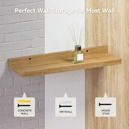Boswillon Floating Shelves Set of 2, Small Wall Shelf with Lip, - Product Imagery