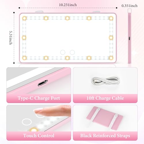 SINGARO Car Sun Visor Vanity Mirror - Rechargeable Makeup Mirror - Product Imagery