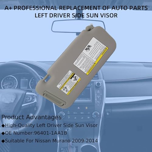 Dasbecan Sun Visor Compatible with Nissan Murano 2009-2014 with - Product Imagery