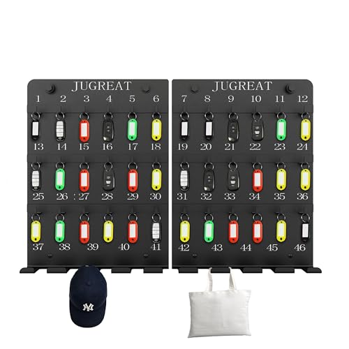 JUGREAT Metal Key Hooks Board with 46 Hooks,Key Holder for Wall, - Product Imagery
