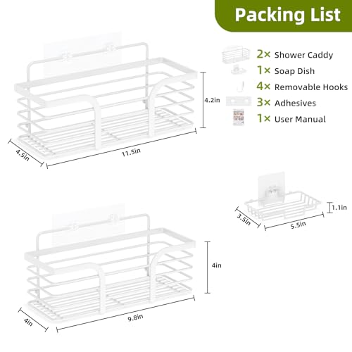 Yougai White Shower Caddy, Bathroom Organizers and Storage - Product Imagery
