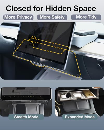 Hidden Under Screen Storage for Tesla Model Y Model 3 2026-2016 - Product Imagery