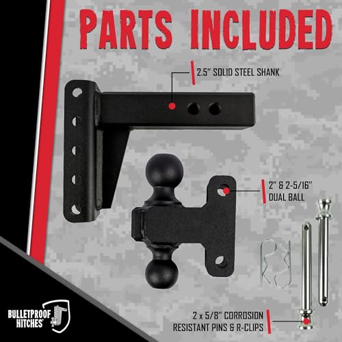 BulletProof Hitches - 2.5" Adjustable Heavy Duty Trailer Hitch - Product Imagery