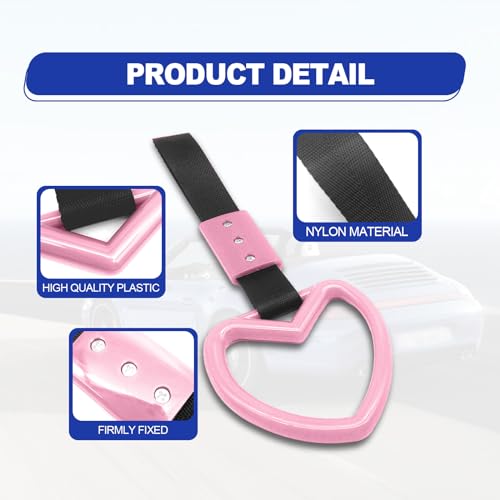 2 Pieces Rear Bumper Warning Decor Rings Heart Shaped Car Handle - Product Imagery