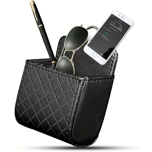 Car Organizer Box Bag Air Outlet Dashboard Hanging Faux PU - Product Imagery