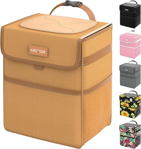 HOTOR Car Trash Can, Leak-Proof Car Organizer, Brown, 2-Gallon - Product Imagery