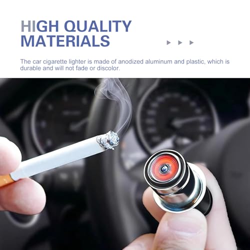 2 PCS Car Cigarette Lighters, 12 V Pop-out Stainless Steel - Product Imagery