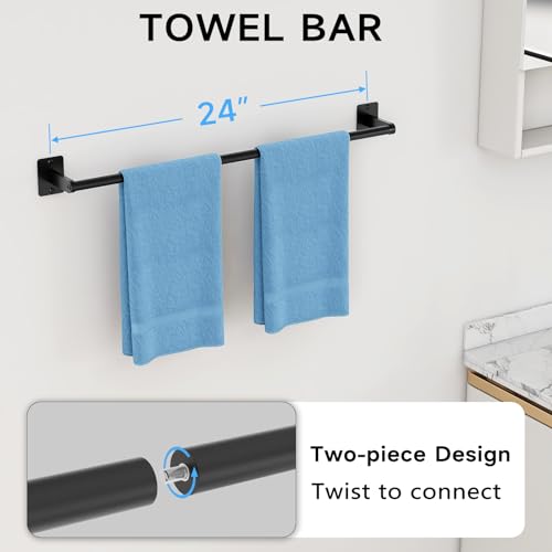 KLJKPA Black Bathroom Accessories Set, 4-Piece Bathroom Hardware - Product Imagery