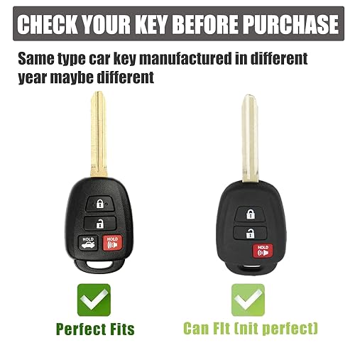 Gematay for Toyota Key Fob Cover Compatible with Corolla 2014 - Product Imagery