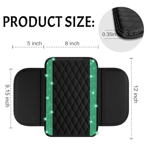 NBTEPEM Bling Car Center Console Cover, Leather Car Arm Rest - Product Imagery
