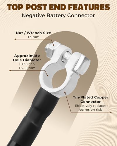 1/0 AWG Battery Cable with Battery Terminals Fits for Power - Product Imagery