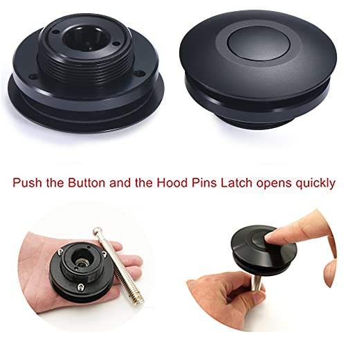STETION Quick Latch Hood Pins Universal 2 Pack 2.44" Diameter - Product Imagery