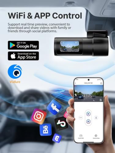 HKOIZBL 4K+2.5K Dash Cam Front and Rear, Built-in 5G WiFi, 32GB - Product Imagery