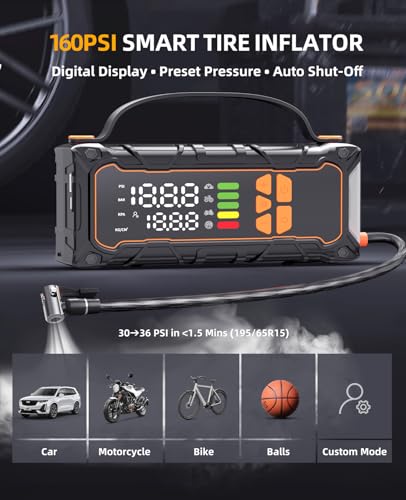 Battery Jumper Starter Portable, Jump Starter with Air - Product Imagery
