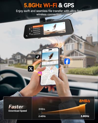 WOLFBOX G900 PRO Mirror Dash Cam with 8MP STARVIS IMX678,Front - Product Imagery