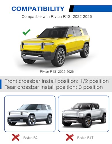 Wonderdriver 330lbs Lockable Roof Rack Cross Bars for Rivian R1S - Product Imagery
