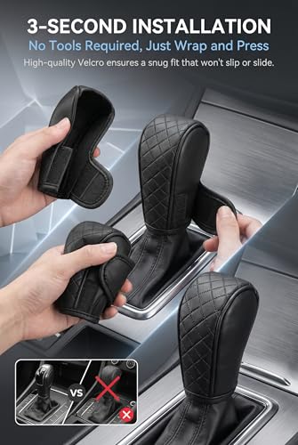 Car Gear Shift Cover, Anti-Slip Breathable Shift Knob Cover, - Product Imagery