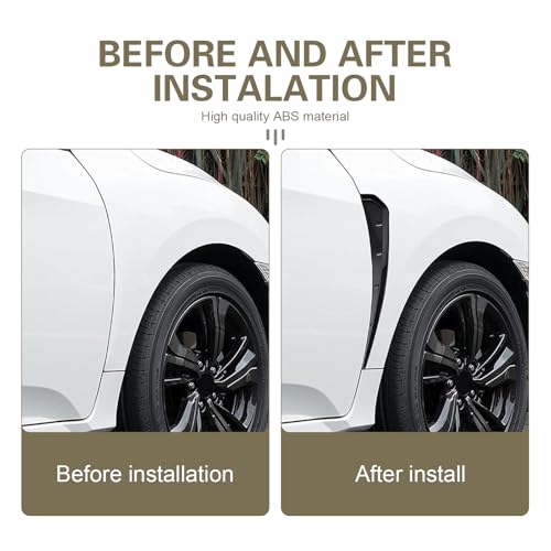 2PCS Car Fender Side Vents, ABS Spoiler Body Fender Cover, Air - Product Imagery