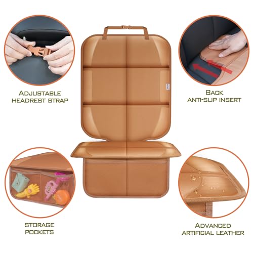 Meolsaek Car Seat Protector for Child Car Seat，Non-Slip Backing - Product Imagery