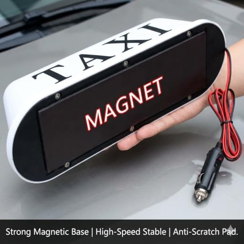 BADASS SHARKS Magnetic 12V Taxi Roof Top Sign Waterproof LED Cab - Product Imagery