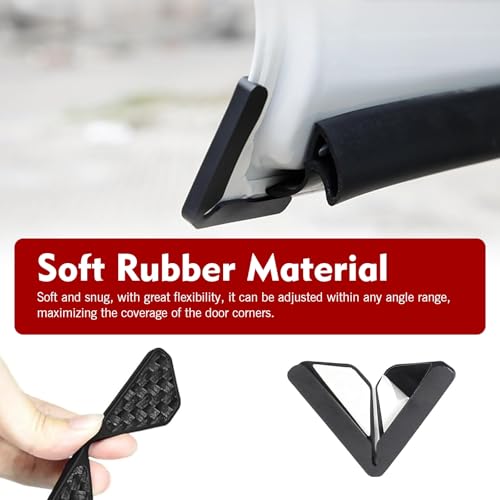 2PCS Car Door Edge Guards, Carbon Fiber Car Door Corner Guards, - Product Imagery