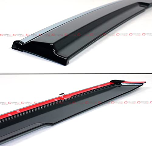Premium Chrome Trim MU Style Smoke Tinted Window Visor Rain - Product Imagery