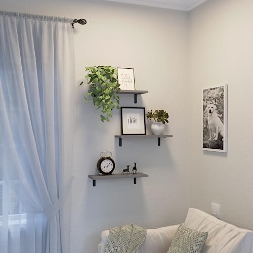 DOLLFIO Floating Wall Shelves, Decor & Storage, Grey, 16.5'', - Product Imagery