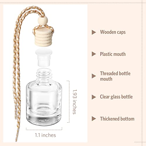 BBTO 100 Pcs Car Diffuser Bottles Empty Bulk with Wood Cap, - Product Imagery