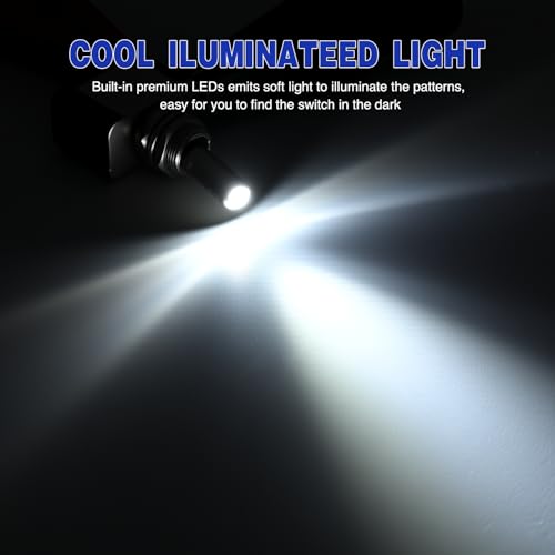 Nilight 3 Pack LED Toggle Switches 20A SPST On Off 3Pin Rocker - Product Imagery